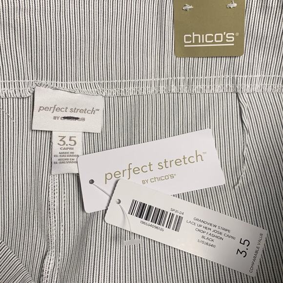NWT Chico's Capri Size 3.5 (18) Josie Perfect Stretch Grandview Stripe Pull-On - Picture 5 of 9